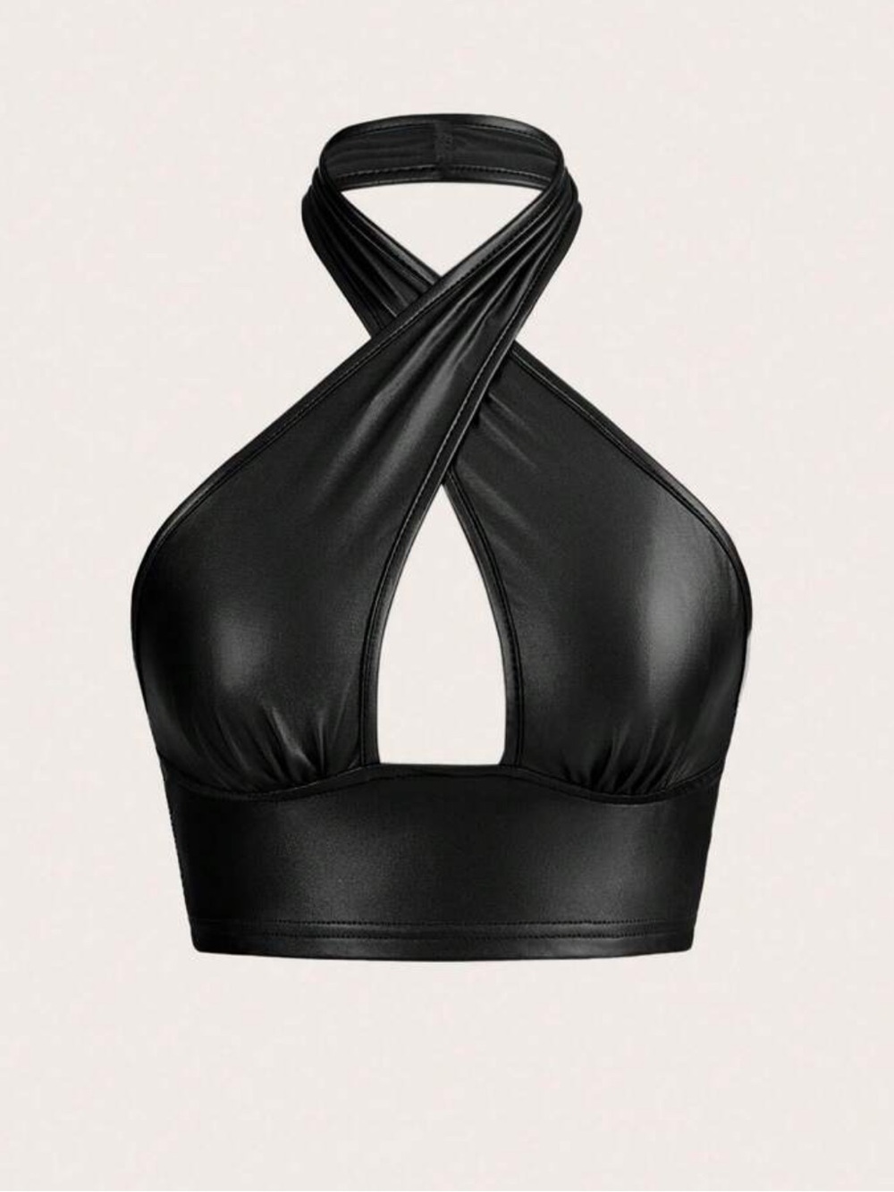 SHEIN Black Crisscross Cutout Crop Top